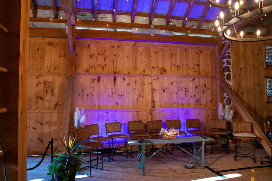 The barn set up and waiting, before the doors opened