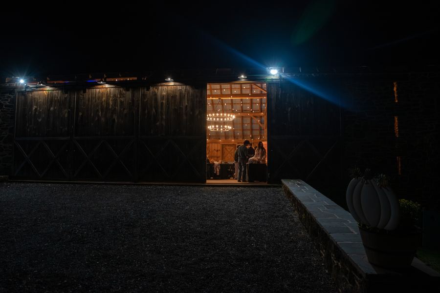 The barn at night