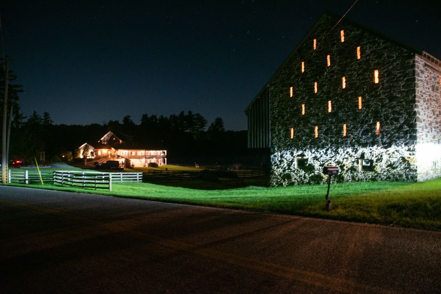 The barn at night