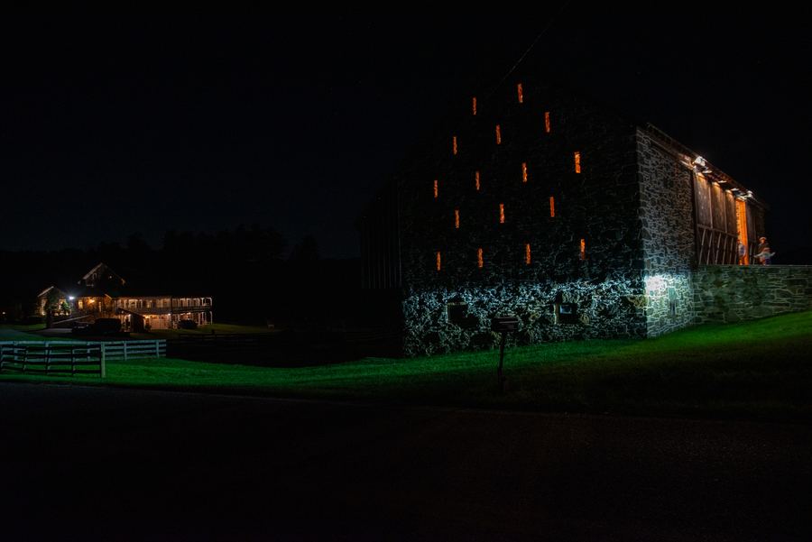 The barn at night