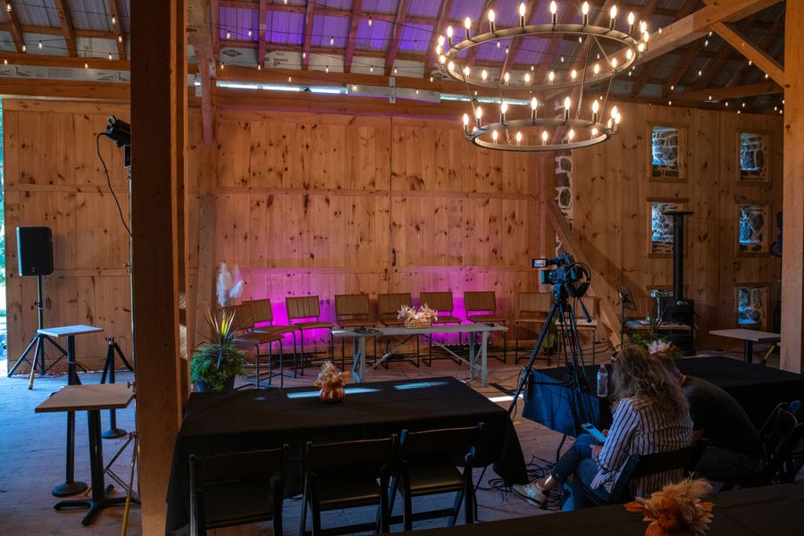 The barn set up and waiting, before the doors opened