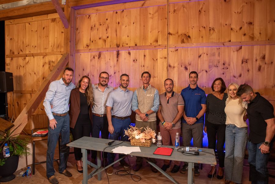 All ten speakers together on stage at the end of the night