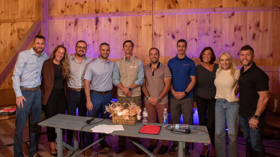All ten speakers together on stage at the end of the night
